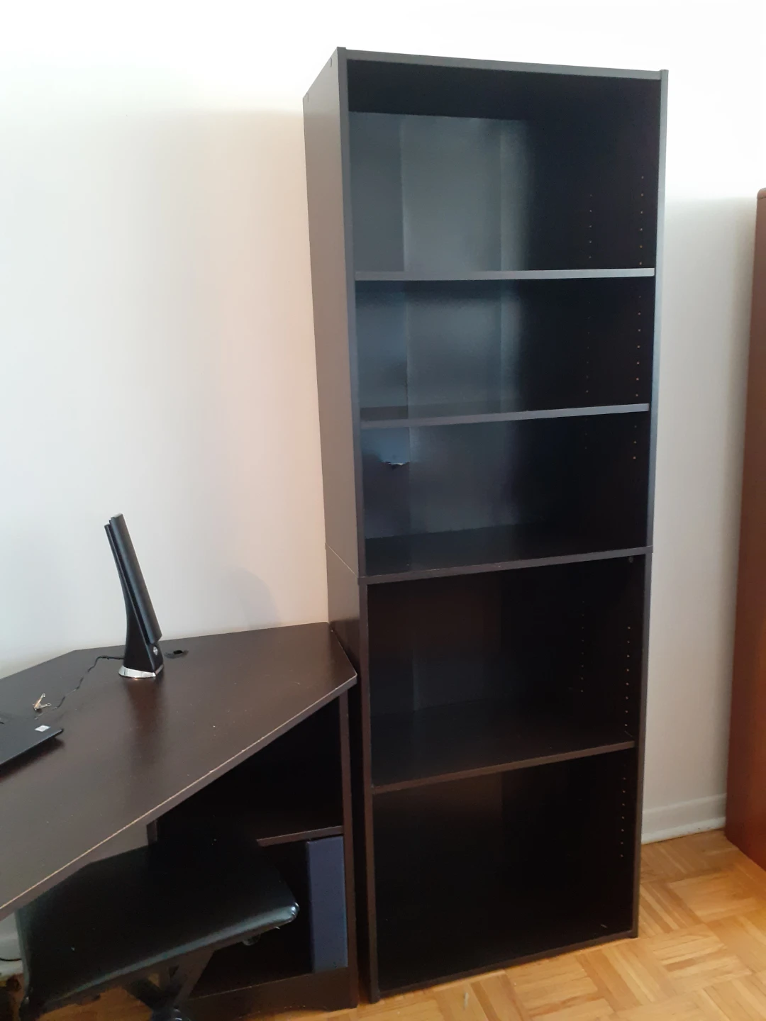 Dark Brown 5-Shelf Bookshelf