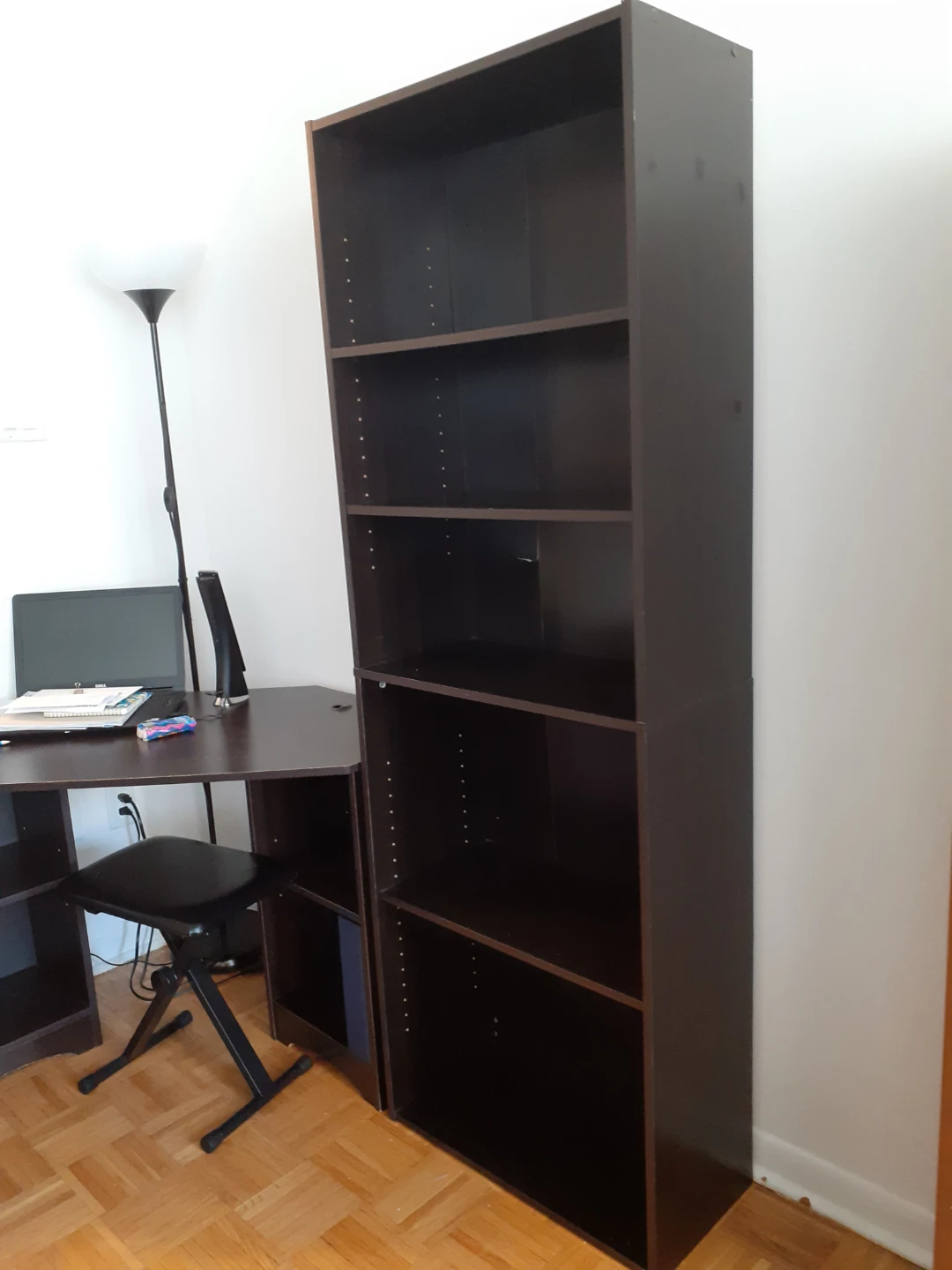 Dark Brown 5-Shelf Bookshelf - photo 3