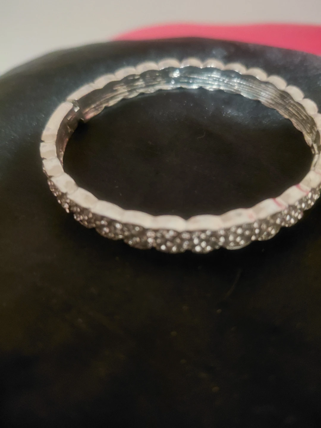 Silver Tone Crystal Bangle Bracelet those are diamond 💎 - photo 2