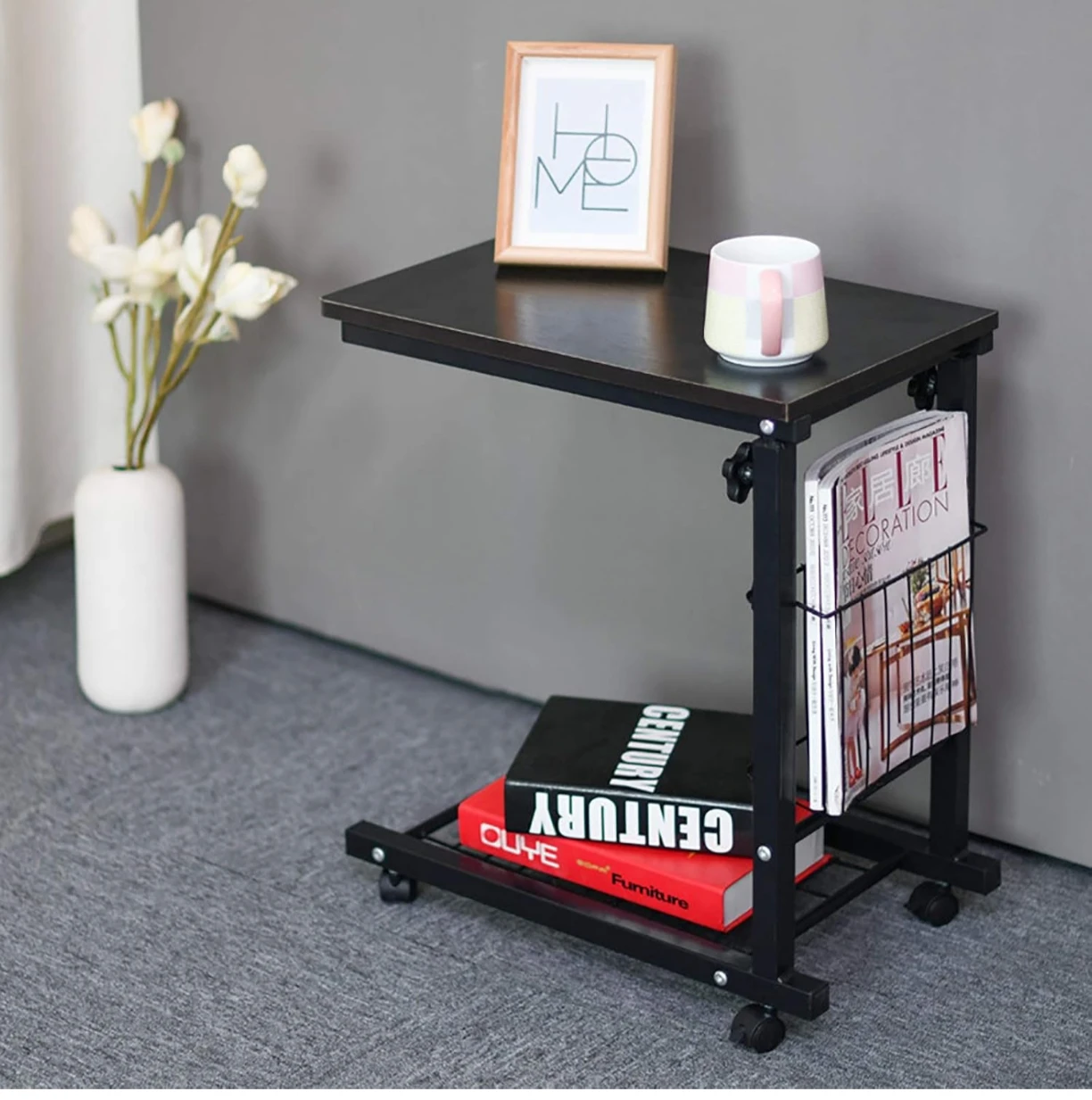 Adjustable Rolling Side Table - photo 5