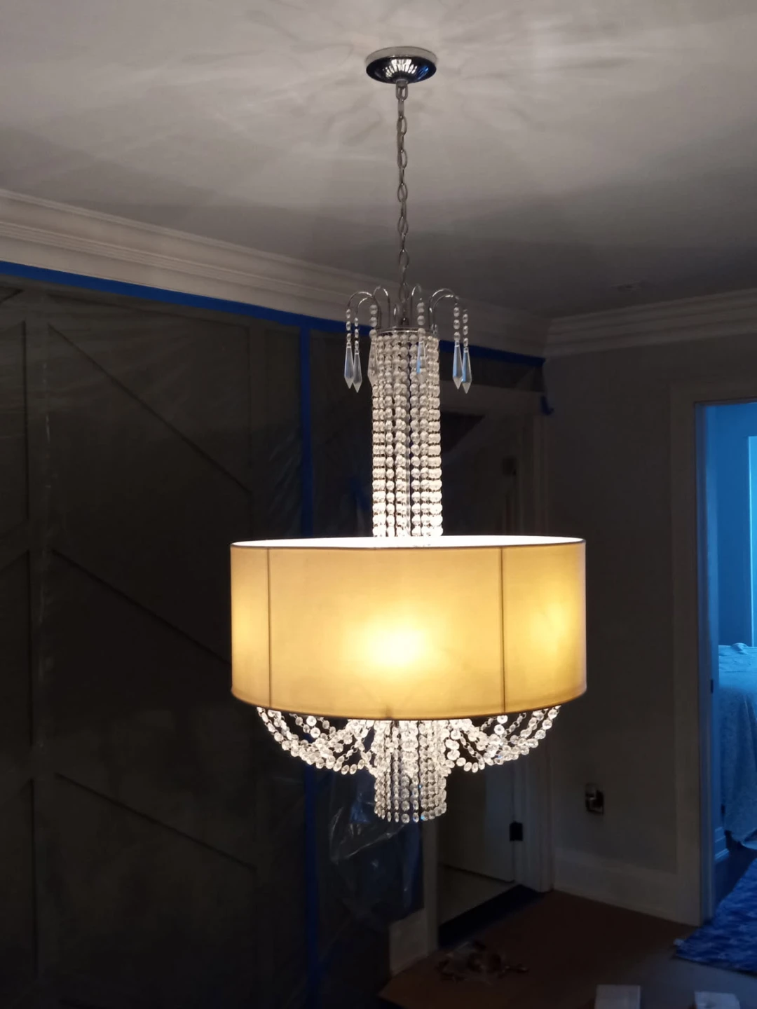 Crystal Drum Shade Chandelier