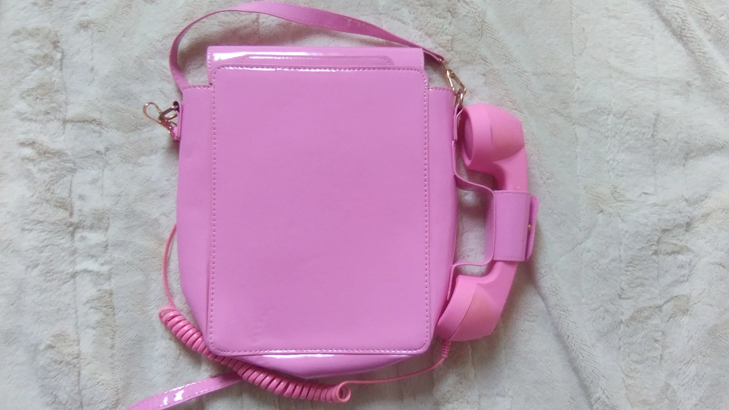 Pink Rotary Phone Shaped Crossbody Bag - photo 2