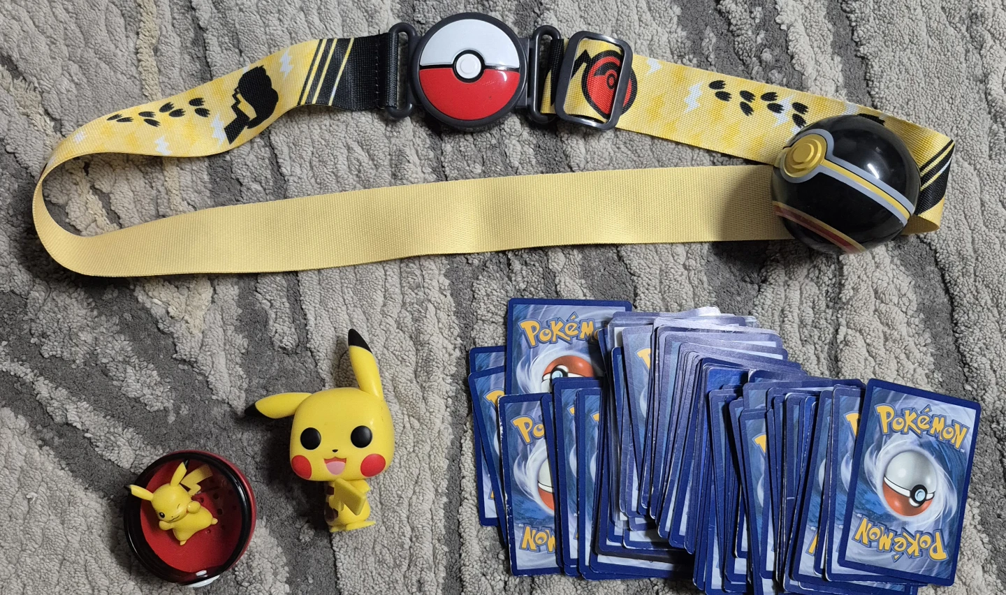 Pokemon Battle Belt, Figures, and Cards Bundle
