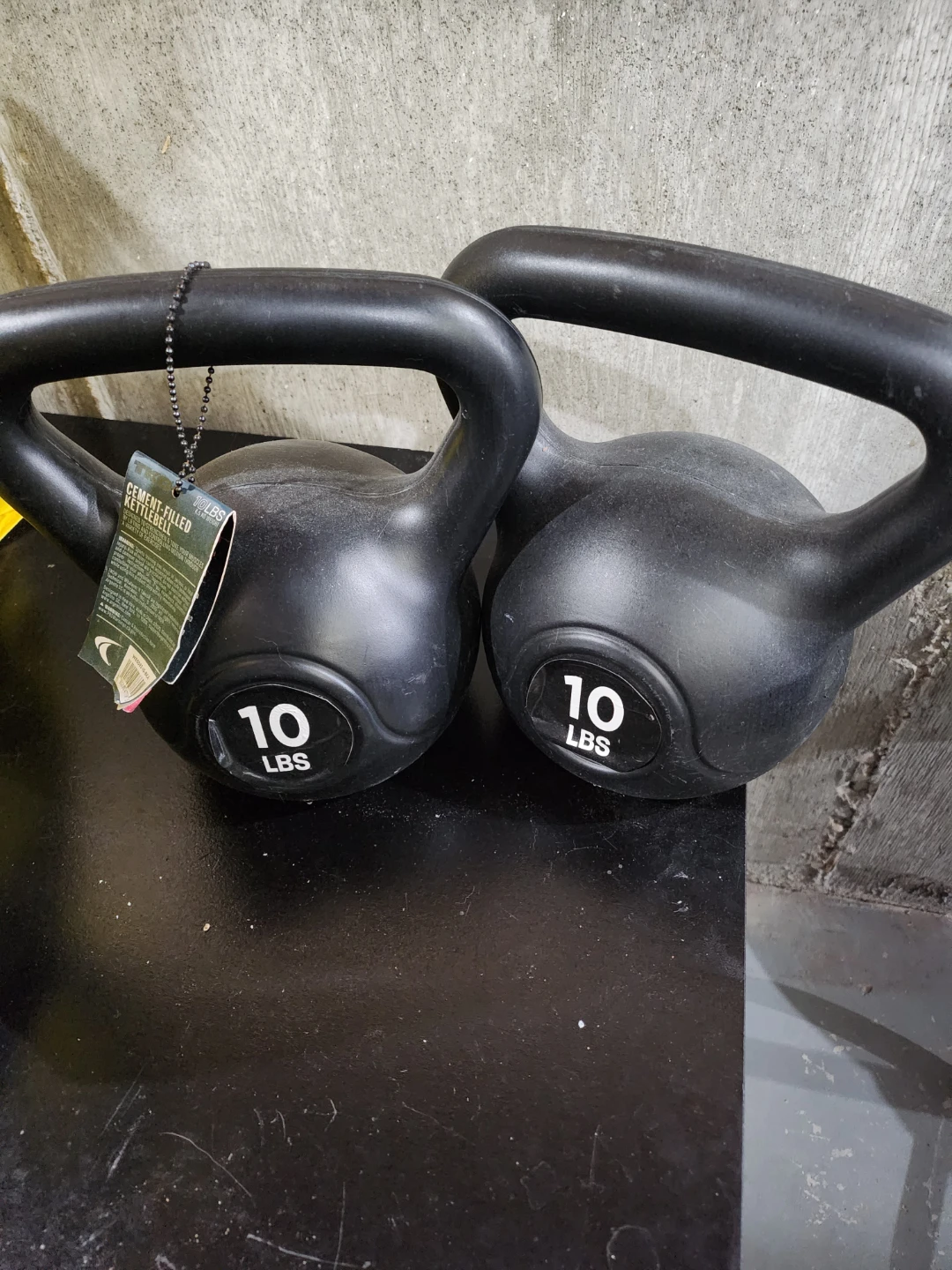 10 lb Cement-Filled Kettlebells (Pair)