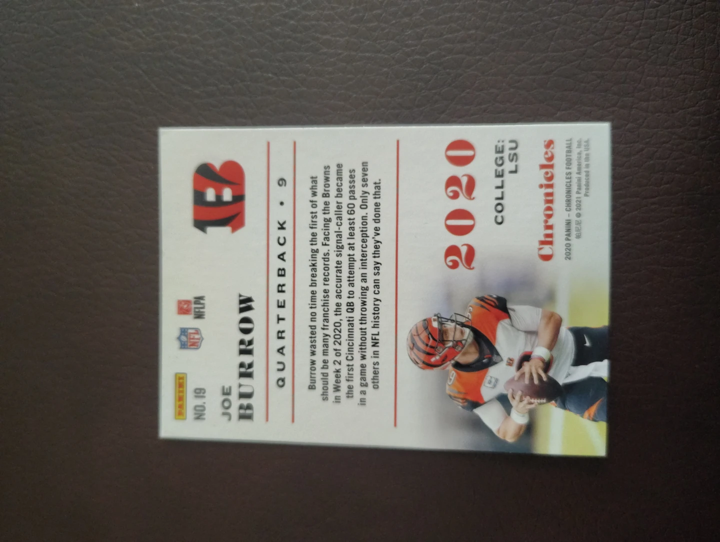 Joe Burrow Cincinnati Bengals NFL Football Card - photo 2