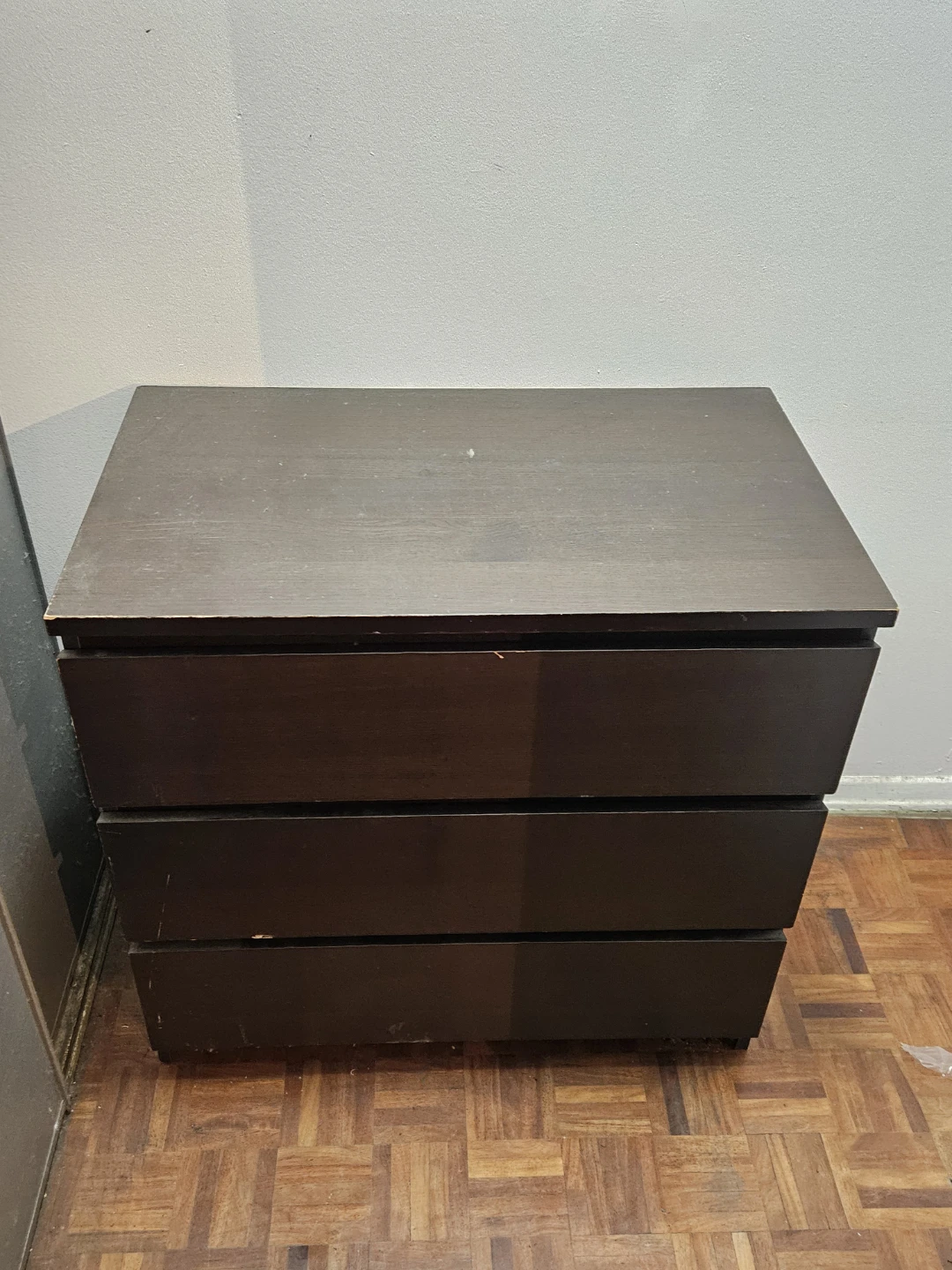 Dark Brown 3-Drawer Dresser
