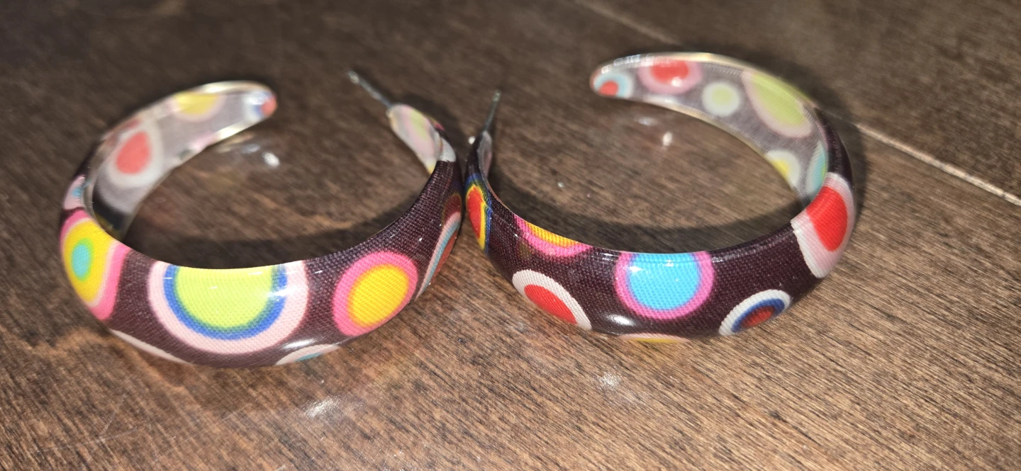 Funky Hoop Earrings - Colourful Circles