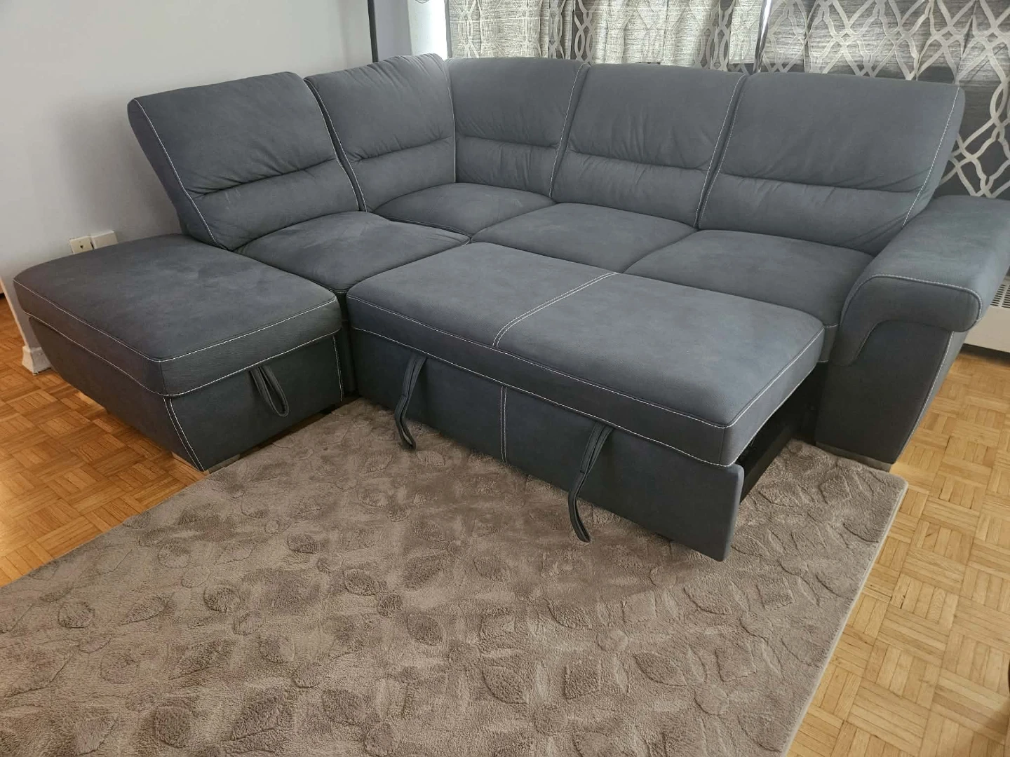 Grey Sectional Sofa with Storage - photo 5