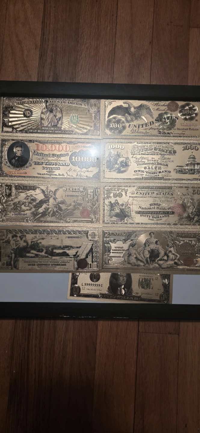 Collection of Gold Plated US Currency Bills
