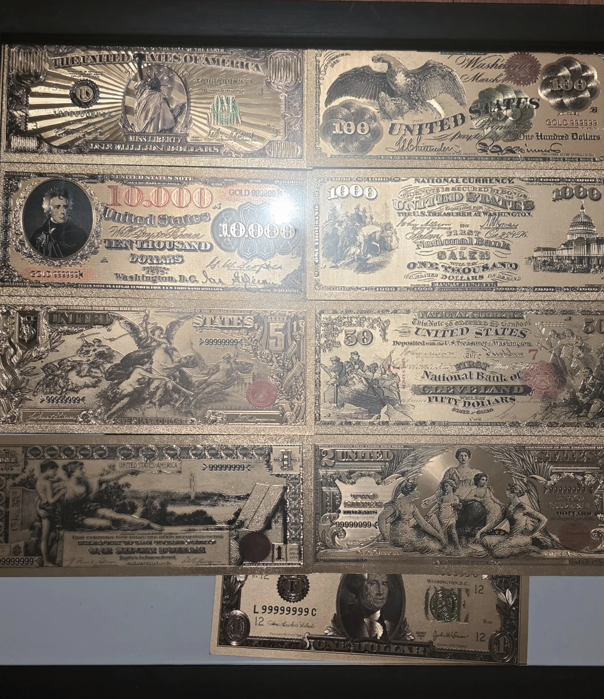 Collection of Gold Plated US Currency Bills - photo 2