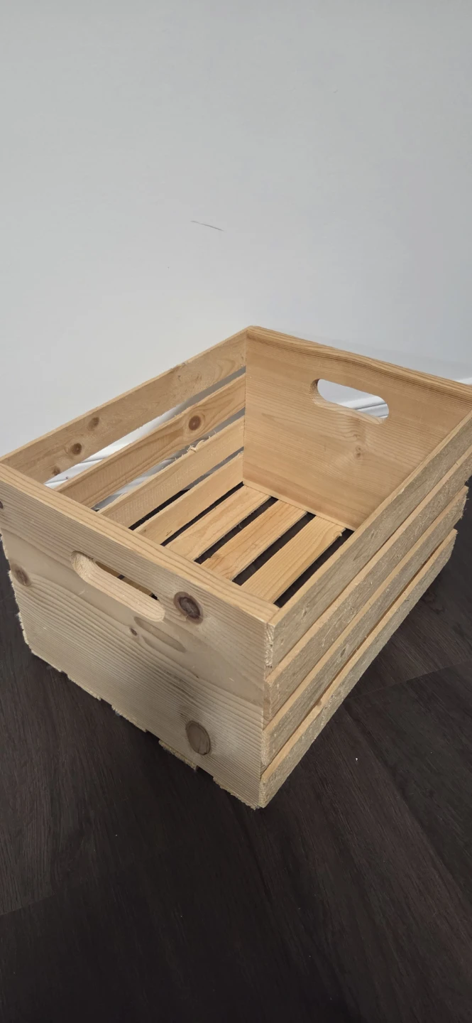 Wooden Crate with Handles