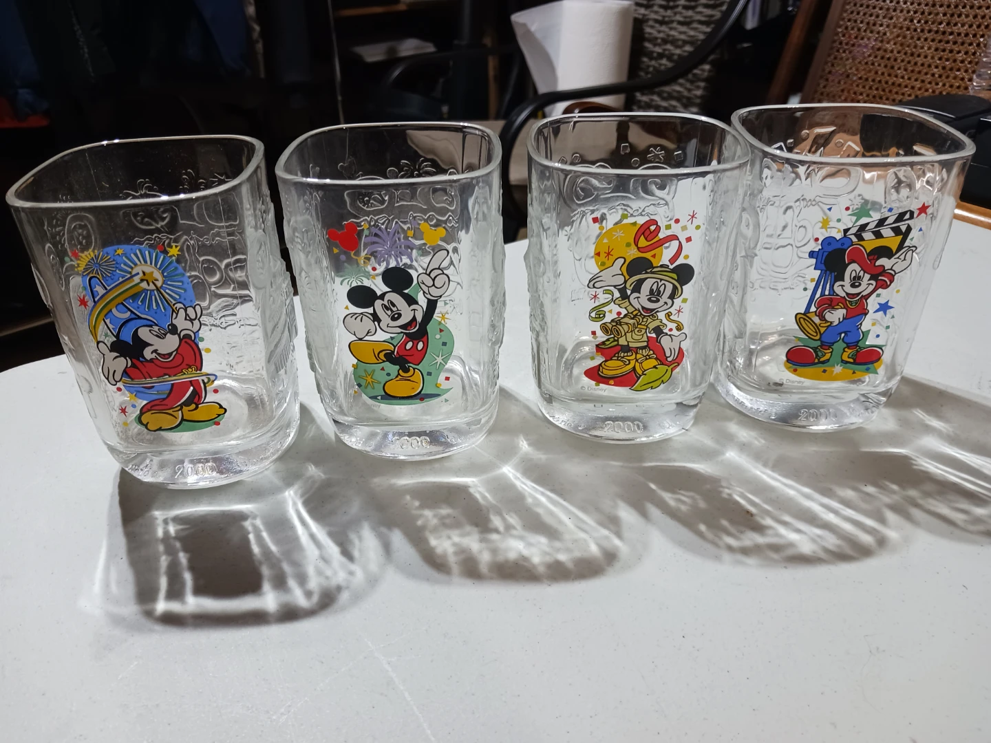 Set of 4 Mickey Mouse Glasses - 2000 Collectibles