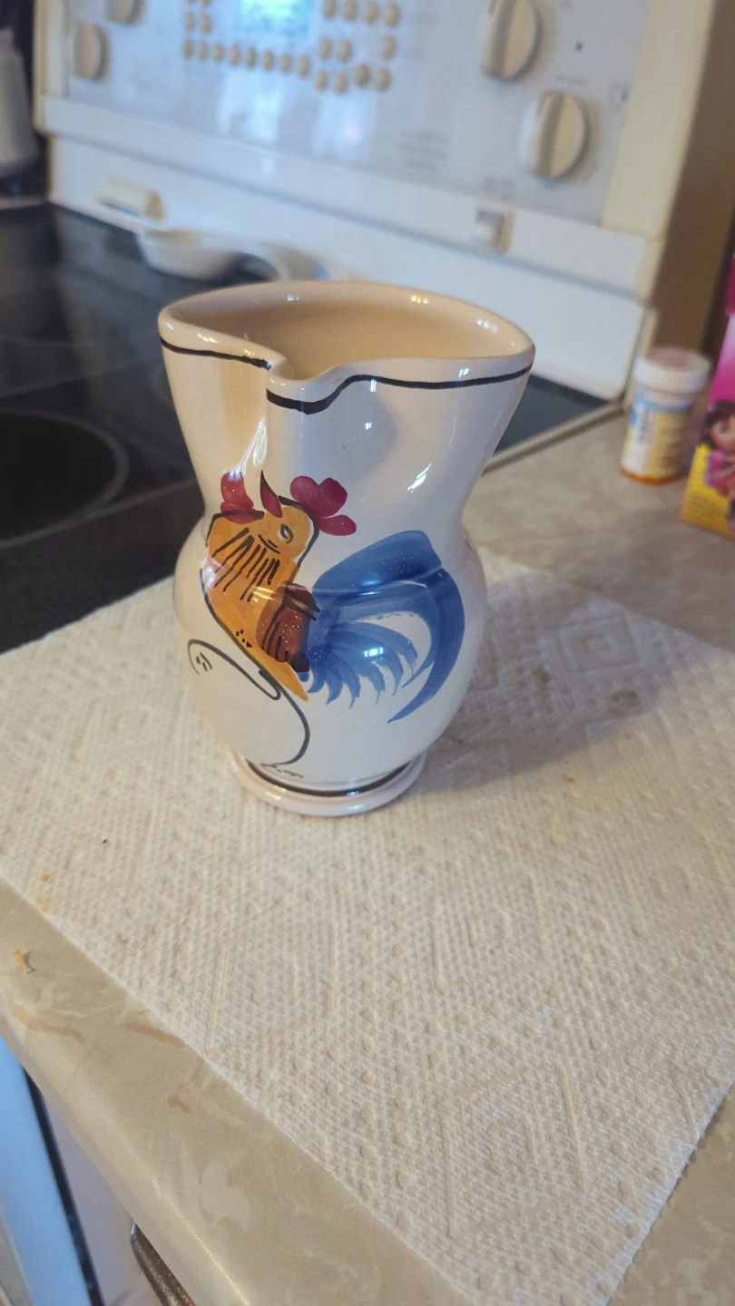 Ceramic Creamer Pitcher with Rooster Design