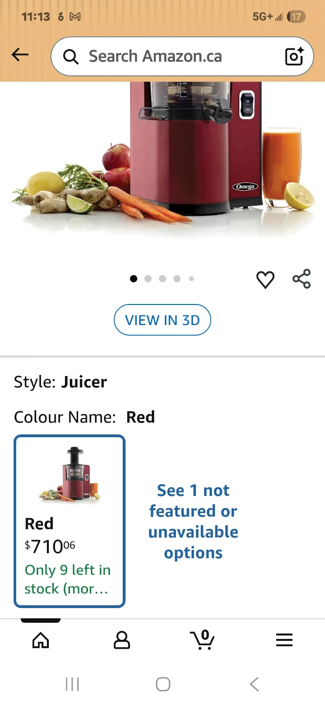 Omega VSJ843QR Cold Press 365 Juicer - Red - photo 3