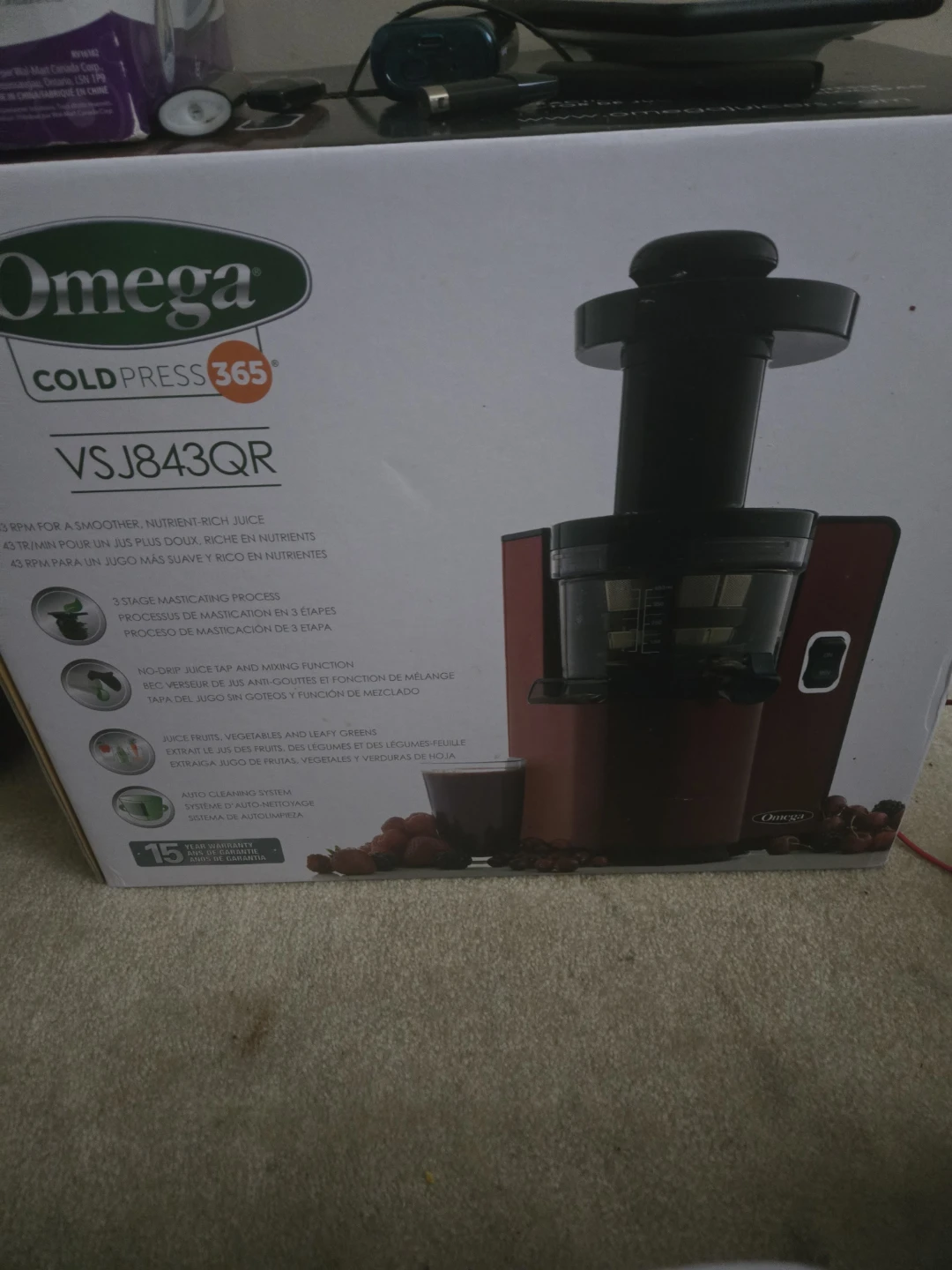 Omega VSJ843QR Cold Press 365 Juicer - Red - photo 4