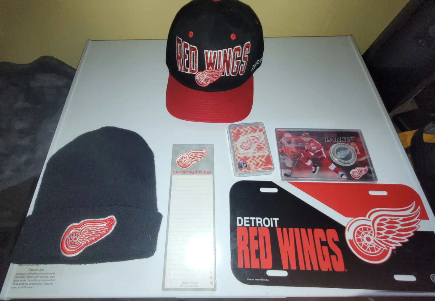 Detroit Red Wings Hat, Beanie, and Memorabilia Lot