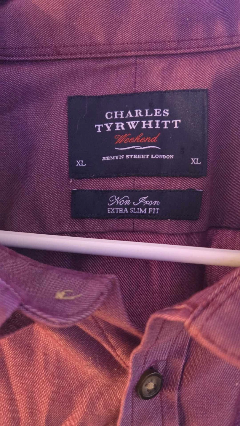 Charles Tyrwhitt Weekend Extra Slim Fit Burgundy Dress Shirt - photo 2