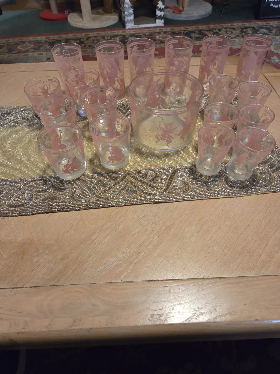 Vintage Pink Pig Glasses Set - photo 5