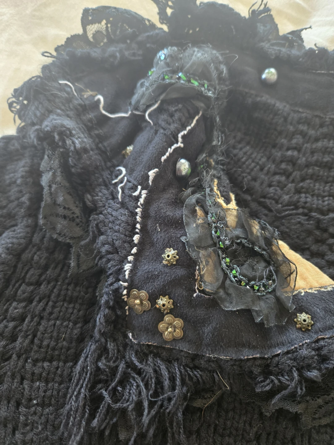 Hongrong Black Embellished Knit Long Cardigan - photo 3