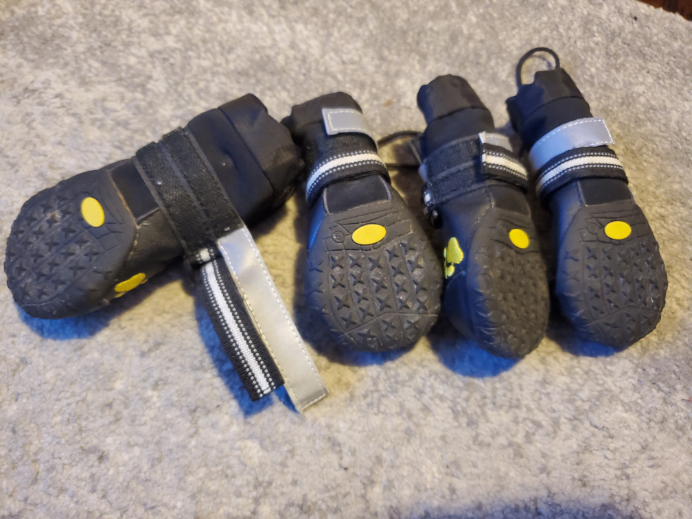 QUMYPETS Black Dog Boots medium - adjustable straps