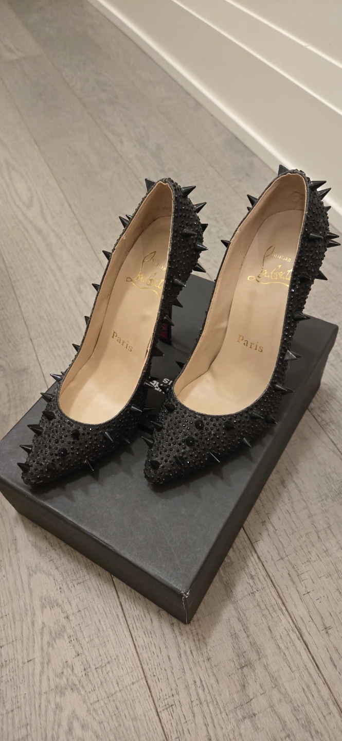 Christian Louboutin Black Spiked Heels size 38 - photo 3