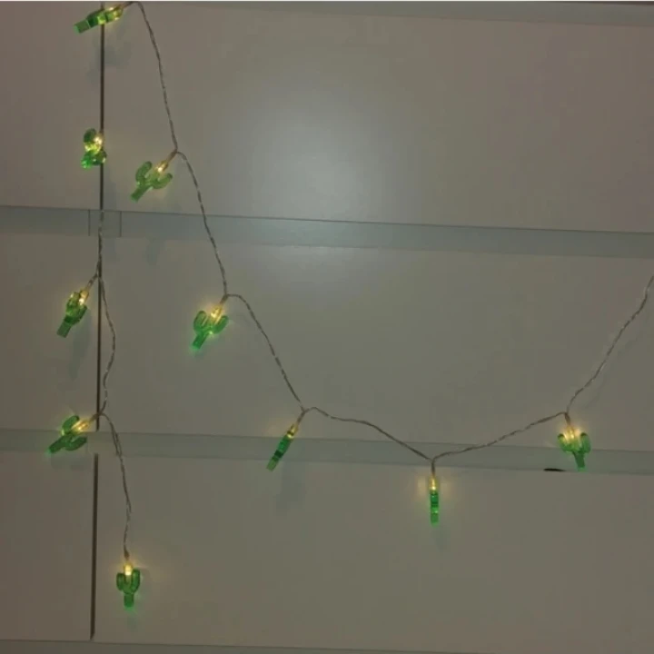 Green Cactus String Lights Battery Operated - photo 2