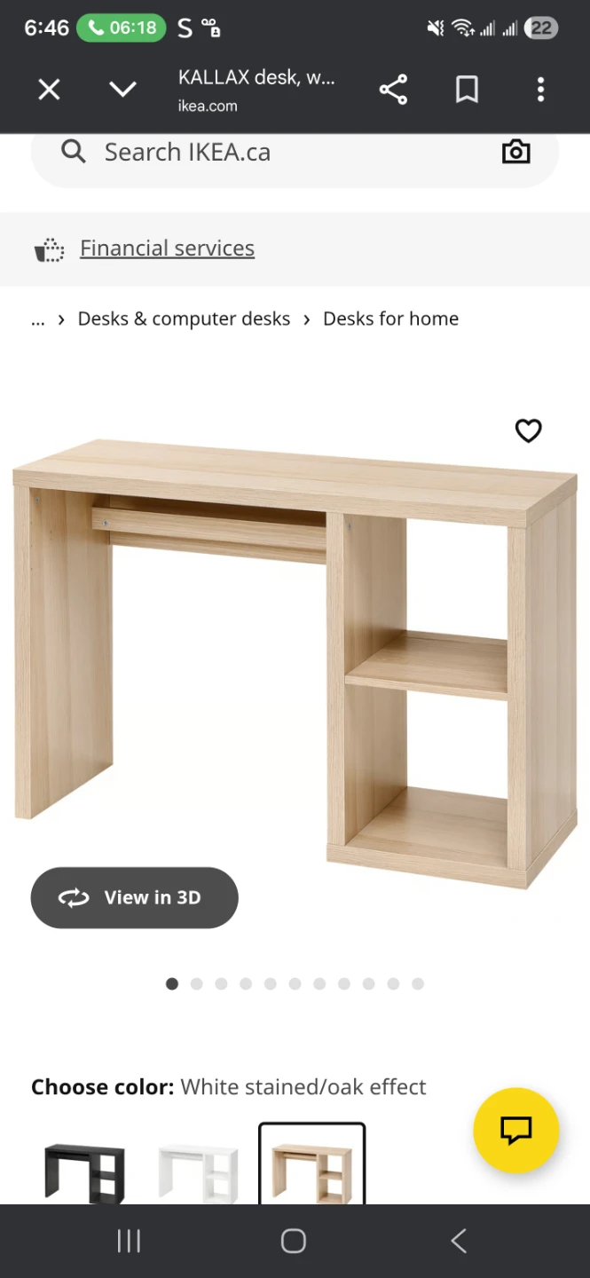 IKEA KALLAX Desk - White Stained/Oak Effect