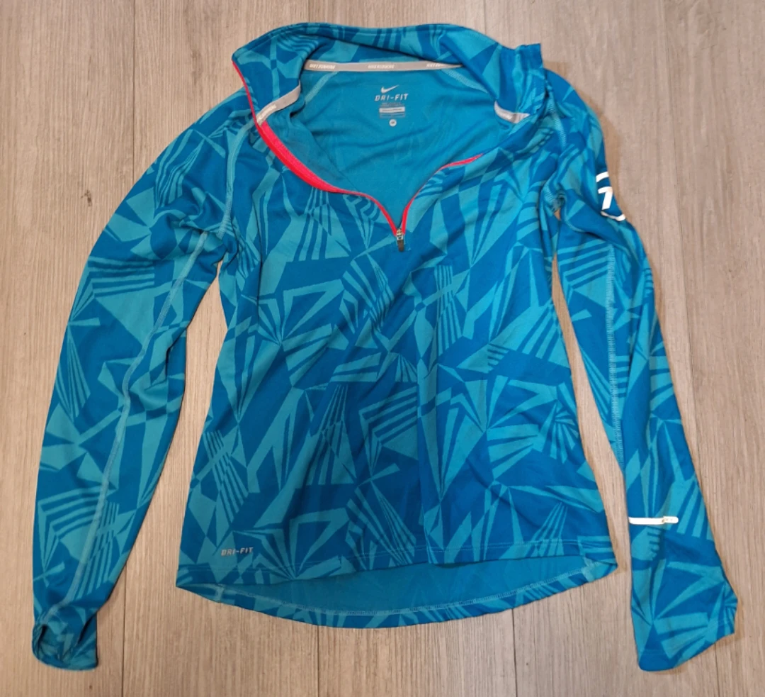 Nike Dri-FIT Running Top - Blue/Teal - Size M
