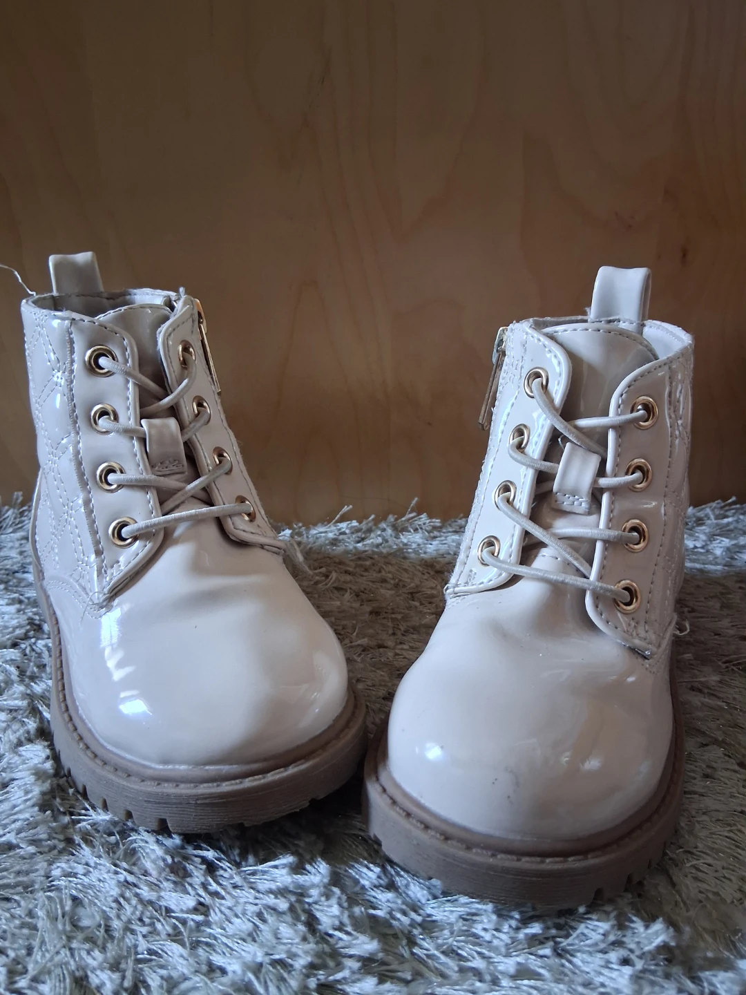 Patent Lace-Up Combat Boots