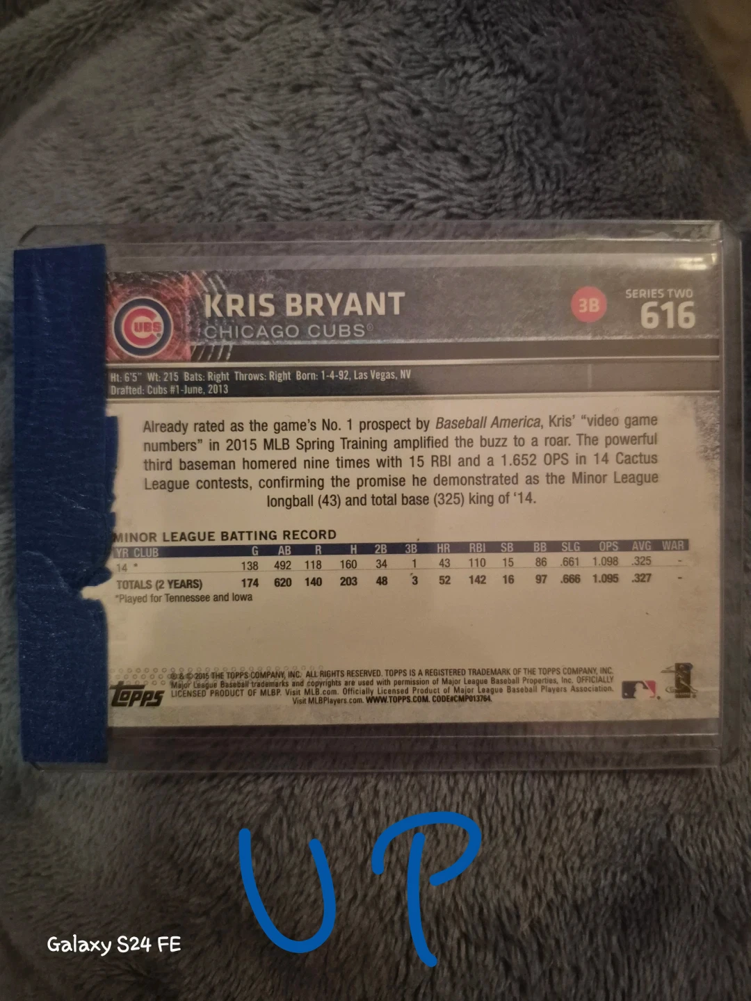 2015 Topps Kris Bryant Chicago Cubs Baseball Card - photo 2