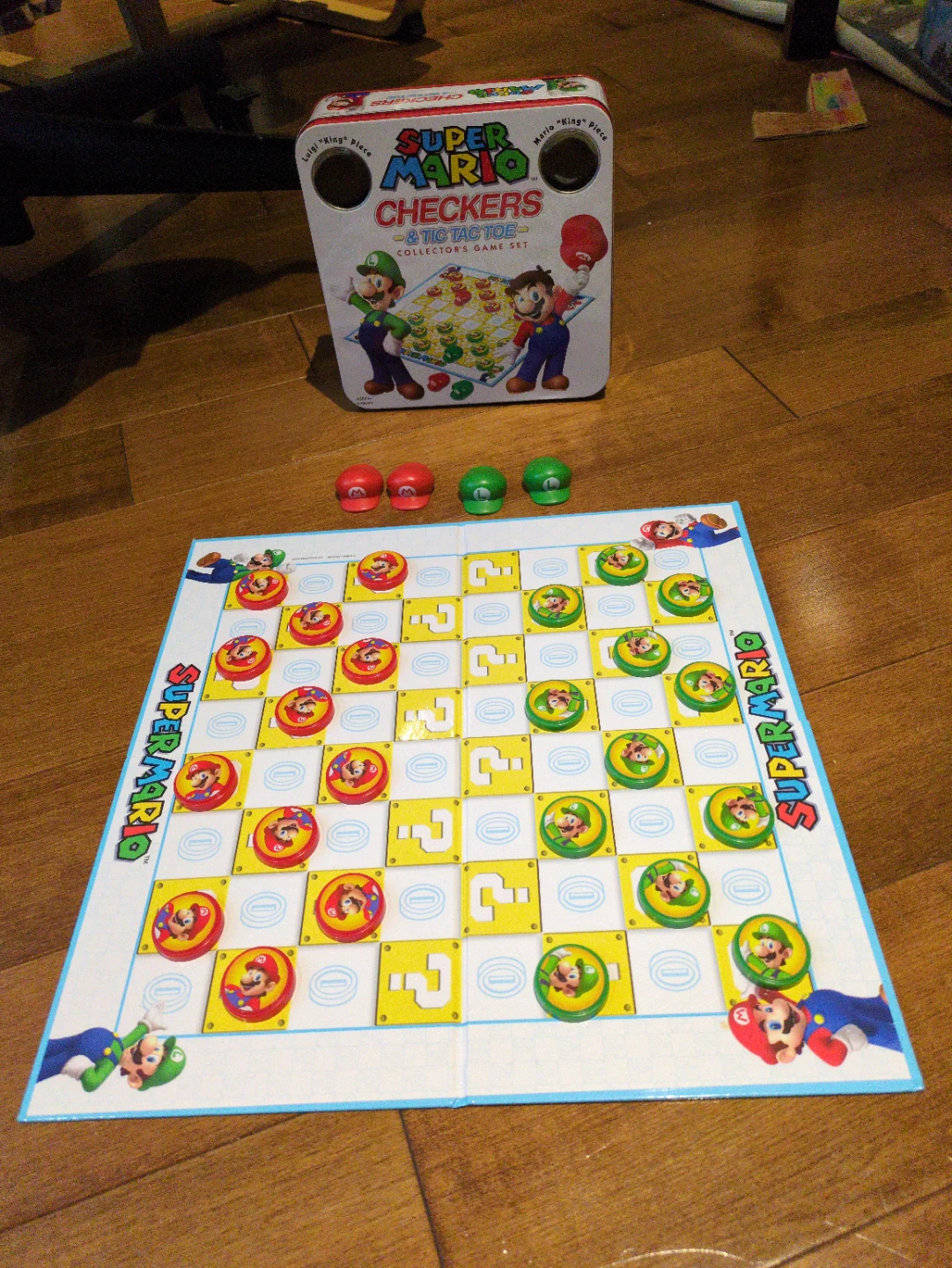 Super Mario Checkers & Tic Tac Toe Collector's Game Set