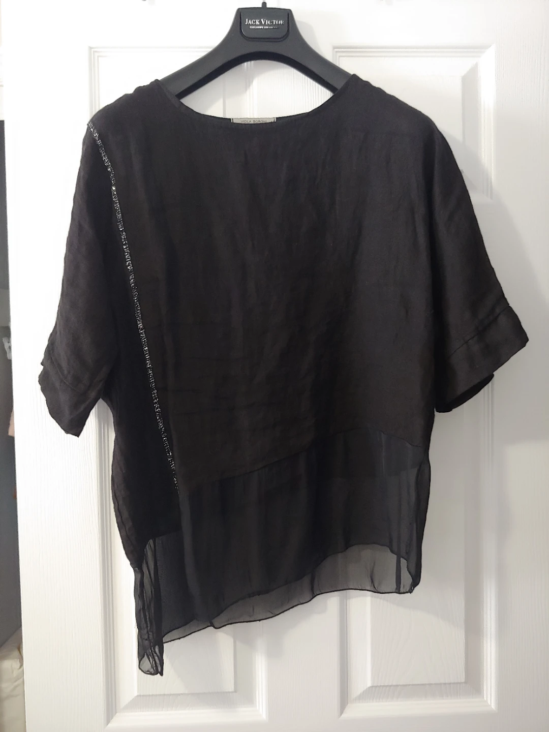 Like new Viola Borghi Black Linen Top Size S