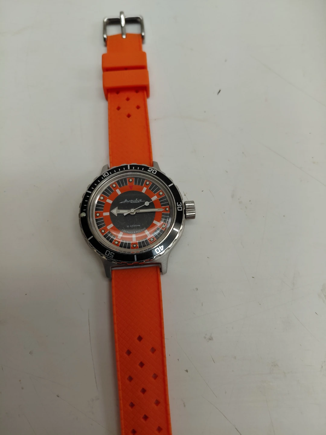 Vostok Amphibia Automatic Orange Dive Watch
