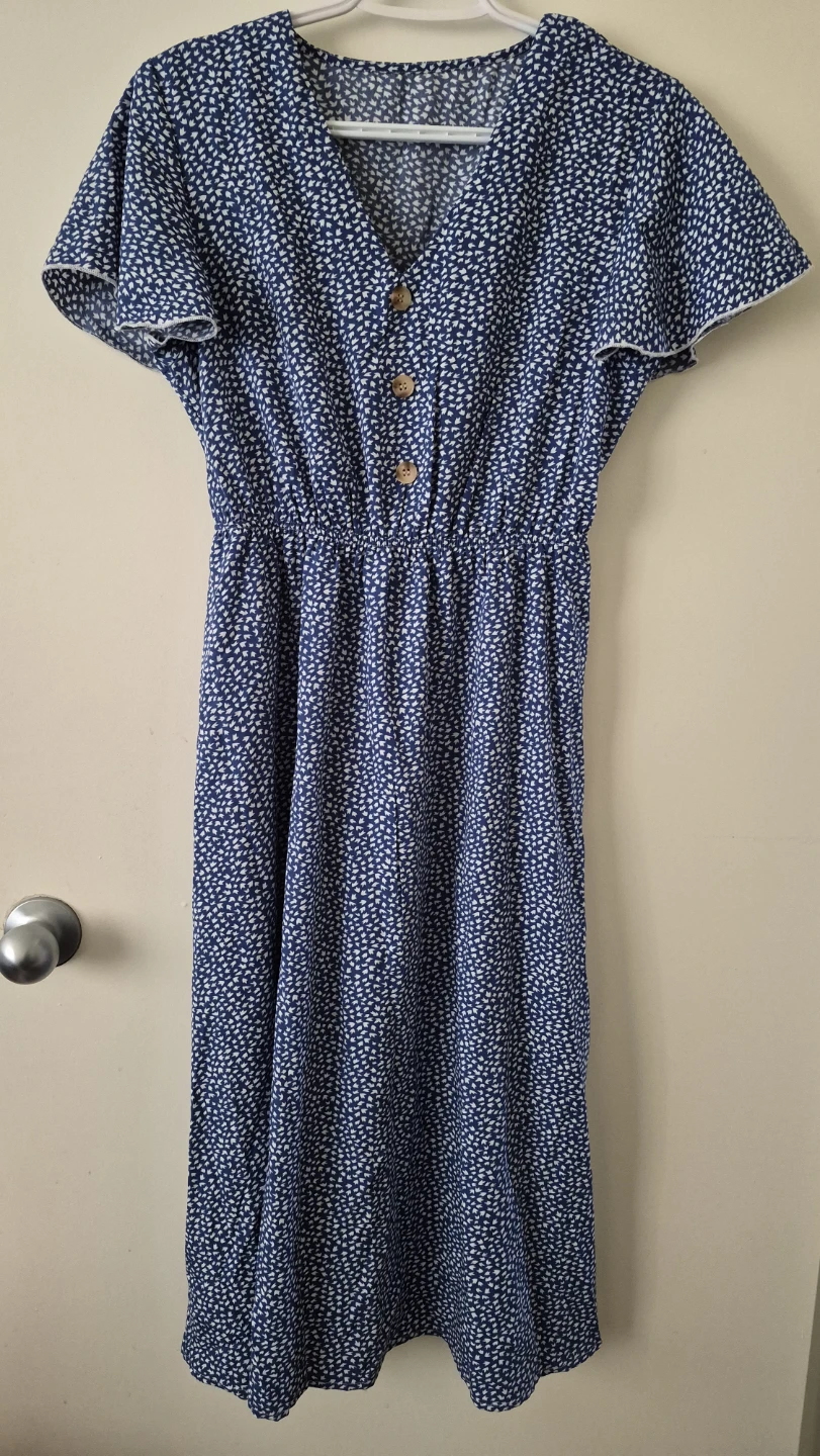 SHEIN Blue Floral Midi Dress Size S - photo 2