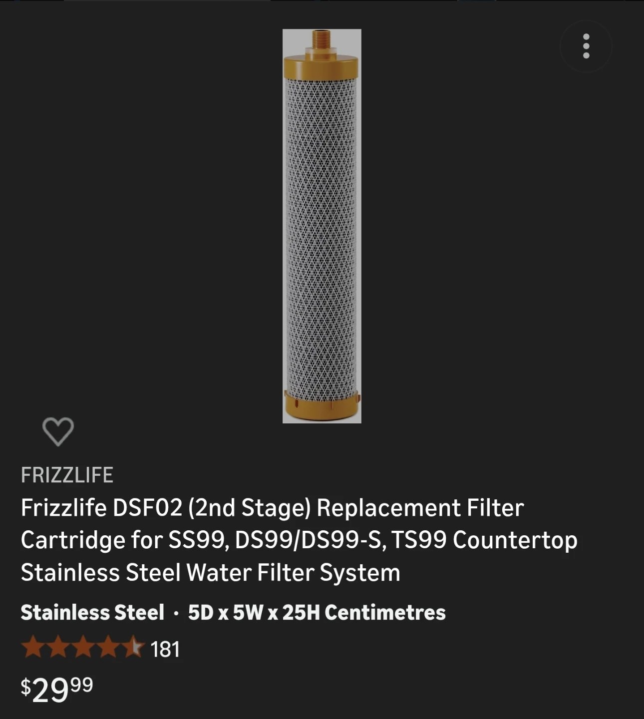 Frizzlife Replacement Filter Cartridges *two step filters only*