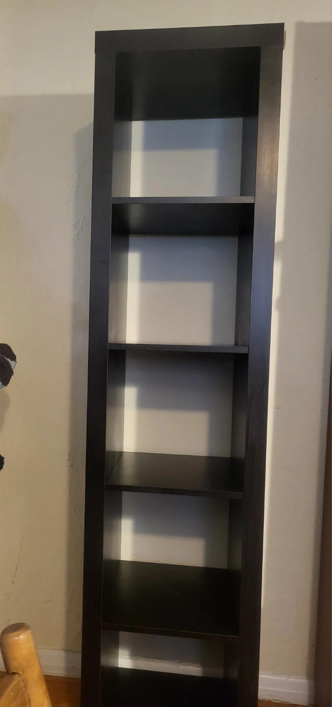 Dark Brown 5-Shelf Tall Bookcase