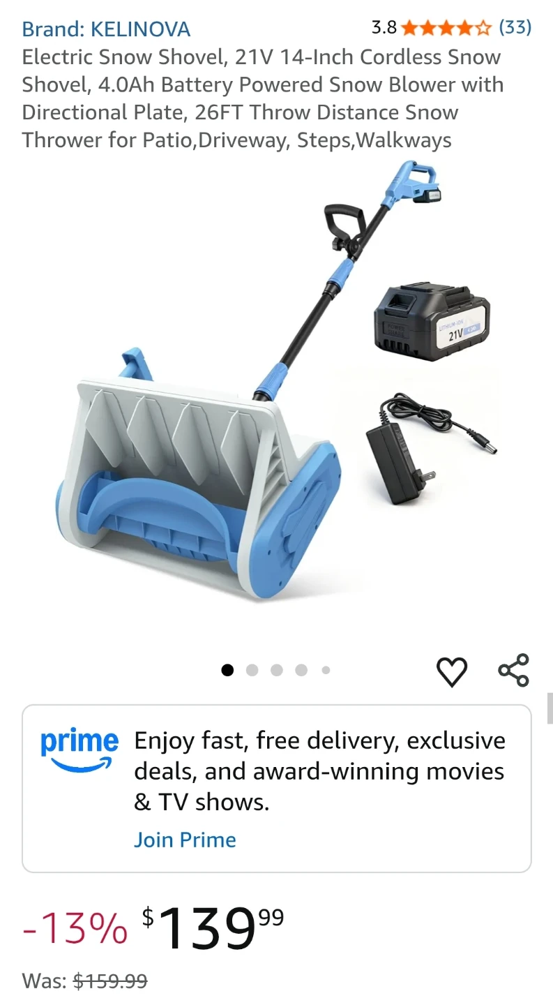 Electric Snow Shovel, 21V 14-Inch Cordless Snow Shovel - photo 5