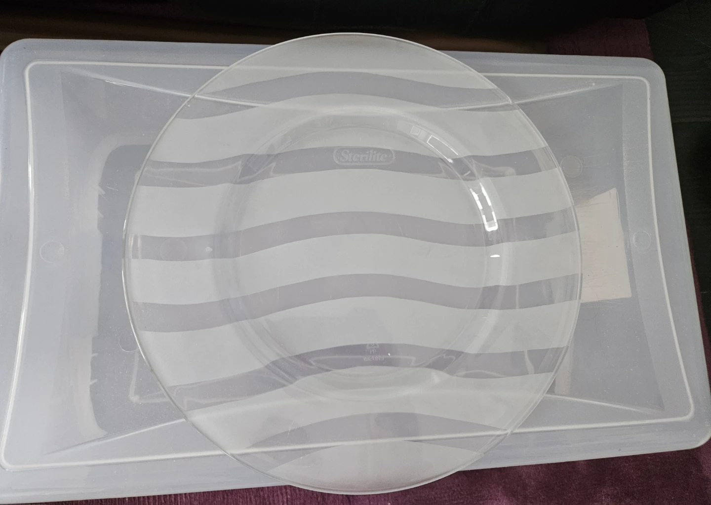 Glass Striped Serving Plate