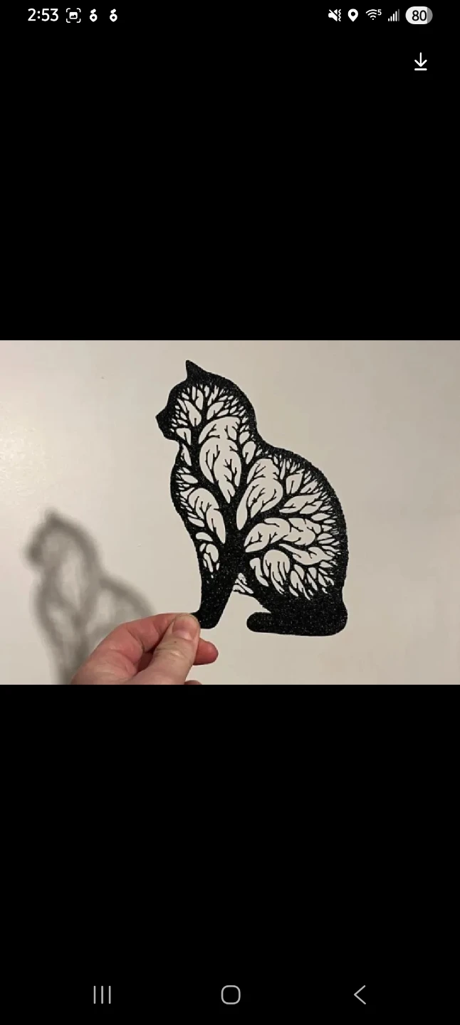 Black Cat with Tree Design Wall Art