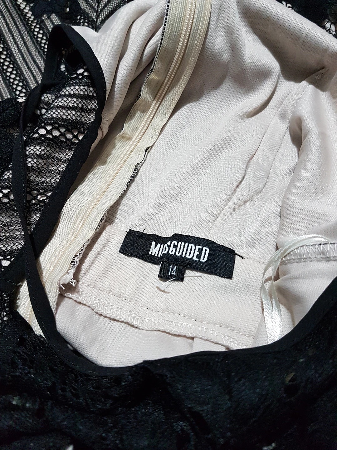 Missguided Black Lace Halter Neck Dress Size 14 - photo 4