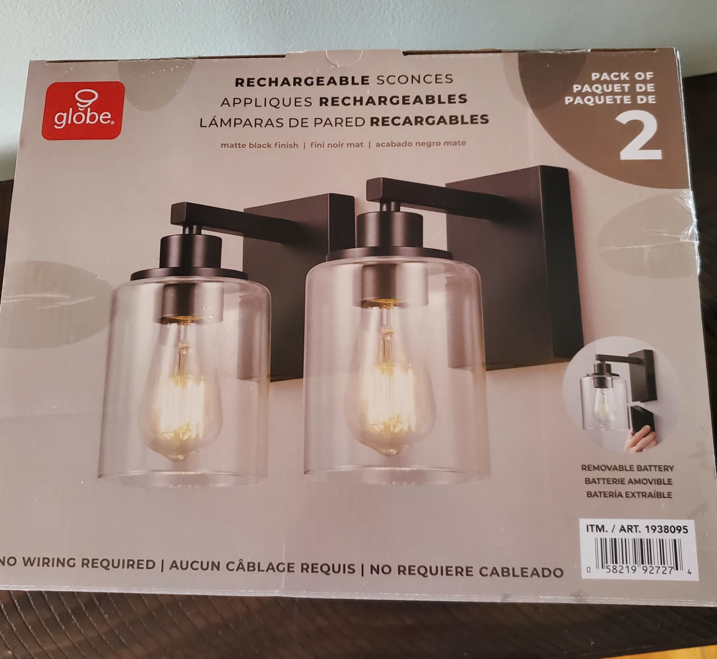 LED RECHARGEABLE WALL SCONCES 2 PACK NEW - photo 2