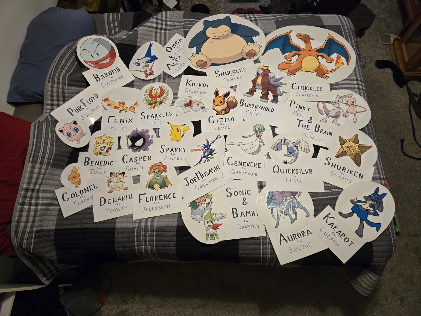 Pokemon Cutouts with Character Names