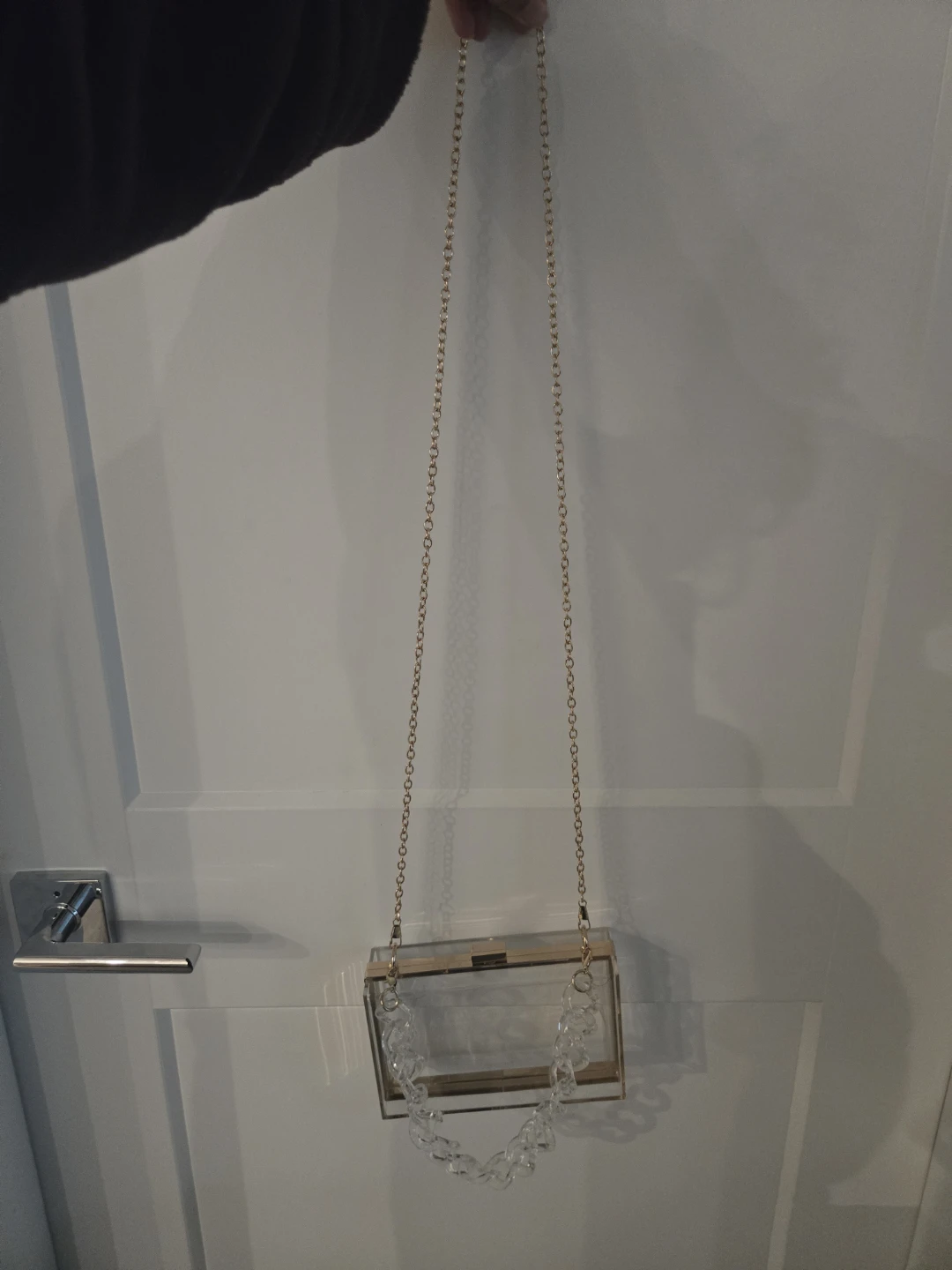 Clear Acrylic Box Clutch with 2 chains
