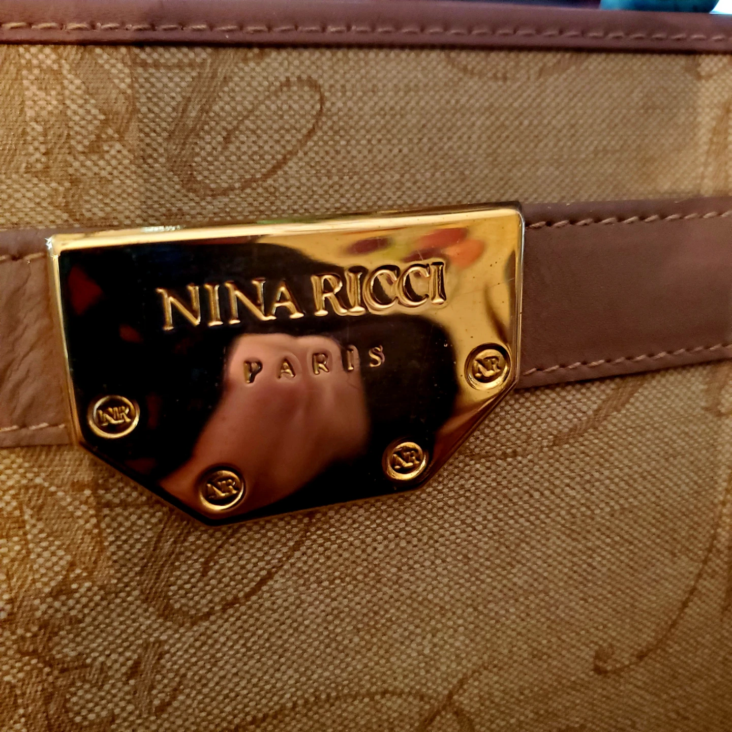 1980's Nina Ricci Paris Monogram Leather Clutch Bag - photo 5