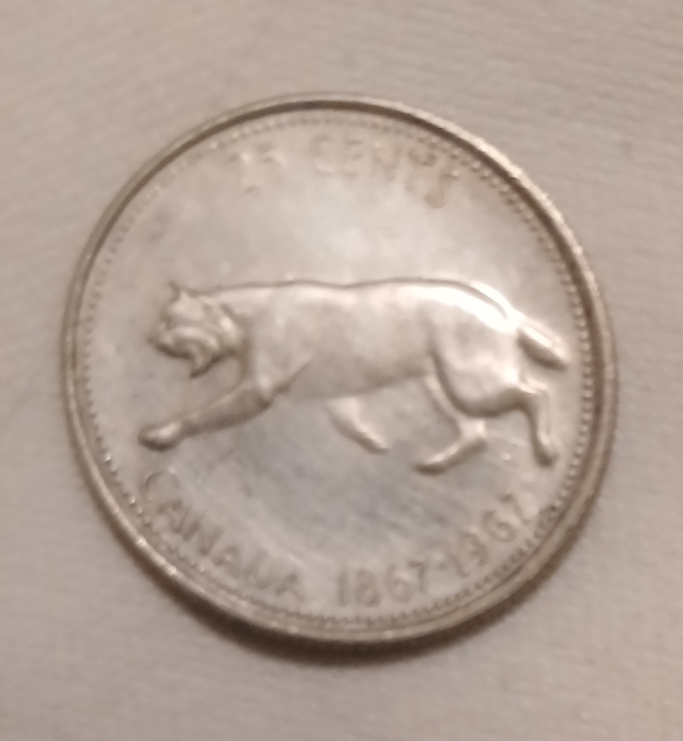 1967 Canadian 25 Cents Coin - photo 2
