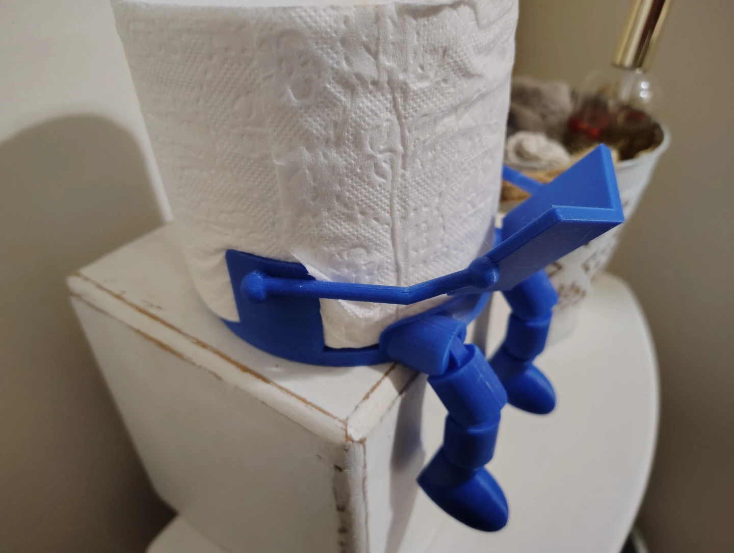 Blue Toilet Paper Buddy Holder / Display - photo 2