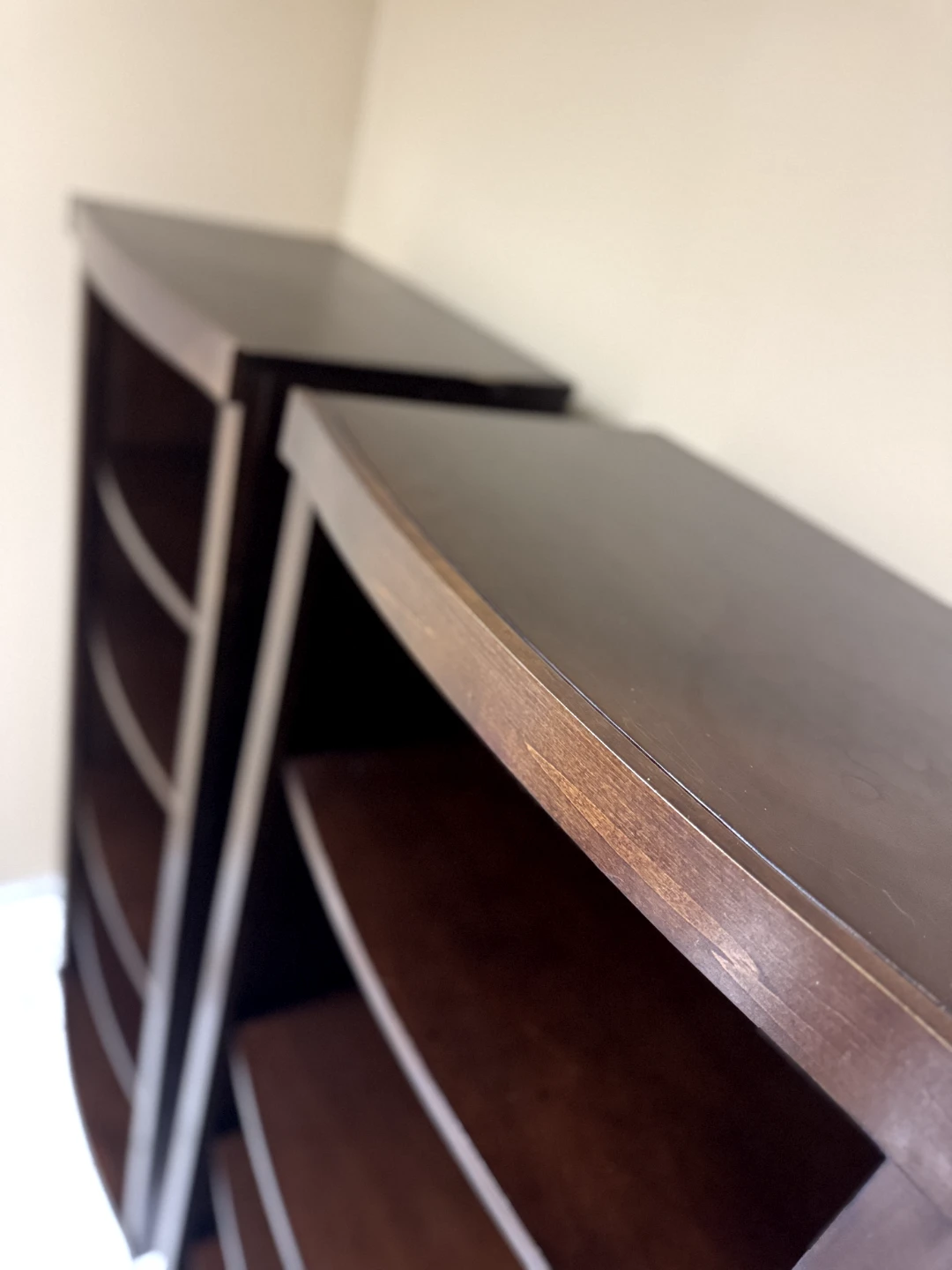 2 Dark Brown Wood 5-Shelf Bookshelf - photo 5