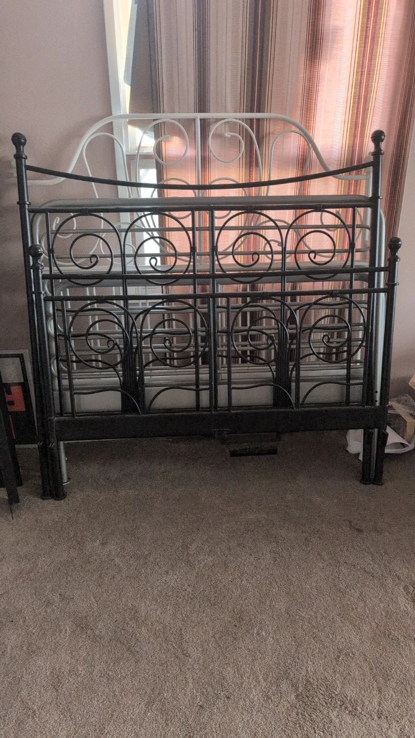 Metal Bed Frame and Wood Slats