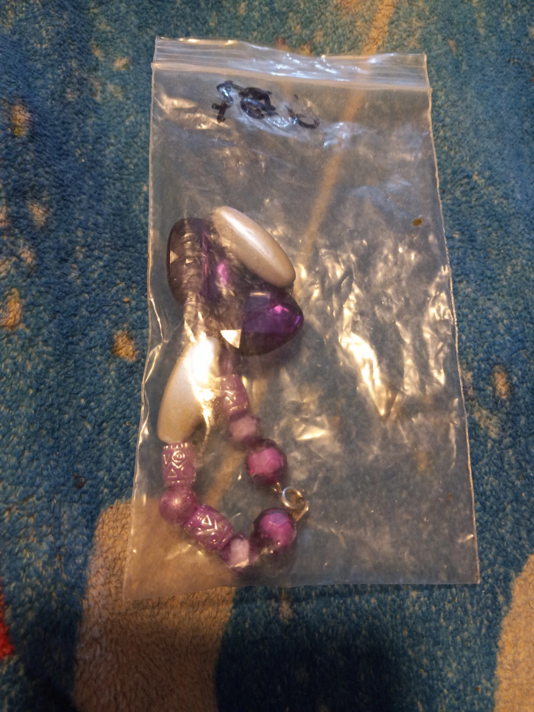 Purple Beaded Necklace and Bracelet Set - photo 3