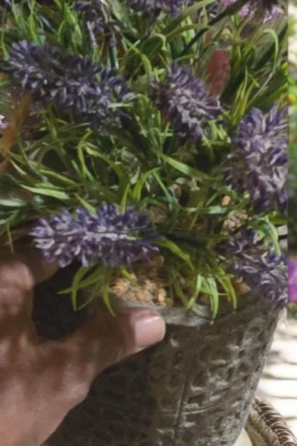 🥕Artificial Lavender Plant in beautiful Stone Pot - photo 4
